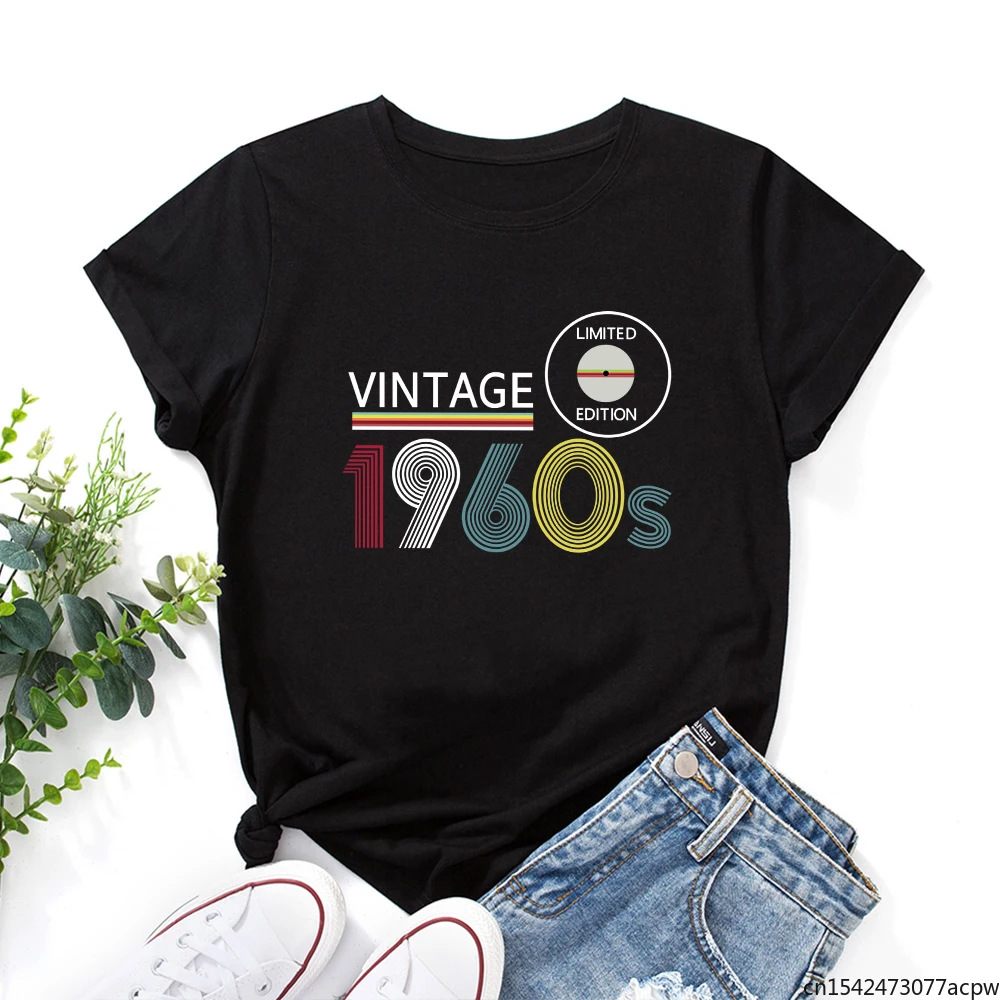 Vintage 1960s Print T Shirts Women Short Sleeve Summer Tops Graphic T-shirts Female O-neck Basic Tees
Vintage 1960s Print T Shirts Women Short Sleeve Summer Tops Graphic T-shirts Female O-neck Basic Tees