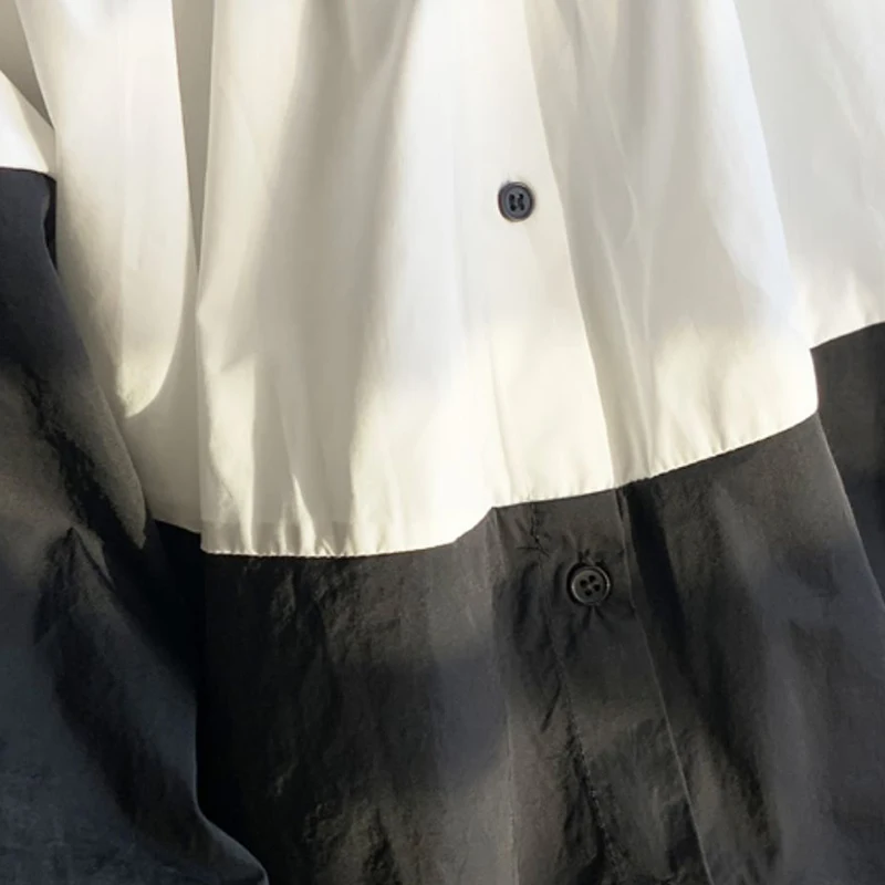 CHICEVER Chic Shirts For Women Stand Collar Long Sleeve Patchwork Hit Color Loose Oversized Blouses Female 2021 Spring Clothing
CHICEVER Chic Shirts For Women Stand Collar Long Sleeve Patchwork Hit Color Loose Oversized Blouses Female 2021 Spring Clothing