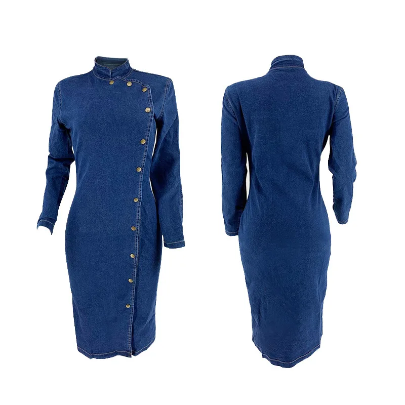 Spring Women Jeans Dress 2020 Autumn Female Sexy Strapless Single Breasted Slim Hip Party Dress Ladies Long Sleeve Denim Dresses
Spring Women Jeans Dress 2020 Autumn Female Sexy Strapless Single Breasted Slim Hip Party Dress Ladies Long Sleeve Denim Dresses