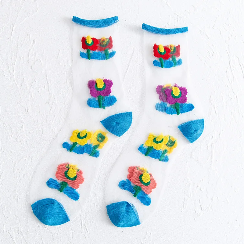 LUCKY ZONE Summer Crystal Socks Female Mid-tube Glass Stockings Lace Embroidery Female Socks Transparent Ice Stockings ZY
LUCKY ZONE Summer Crystal Socks Female Mid-tube Glass Stockings Lace Embroidery Female Socks Transparent Ice Stockings ZY