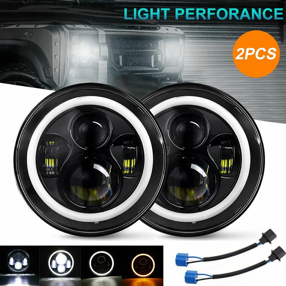 Pair 7\" Inch Round LED Headlights Halo Angle Eyes For Jeep Wrangler JK LJ TJ CJ Car Headlights Accessories Headlights
Pair 7\" Inch Round LED Headlights Halo Angle Eyes For Jeep Wrangler JK LJ TJ CJ Car Headlights Accessories Headlights