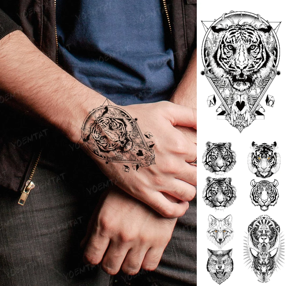 Waterproof Temporary Tattoo Sticker Men Animal Tiger Lion Wolf Fox Flash Tatto Woman Child Wrist Realistic Body Art Fake Tatoo
Waterproof Temporary Tattoo Sticker Men Animal Tiger Lion Wolf Fox Flash Tatto Woman Child Wrist Realistic Body Art Fake Tatoo