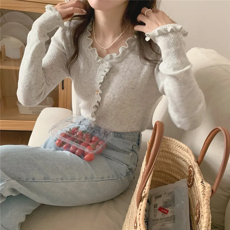 Sweater 2021 New Women Retro Gentle Style Sweet Wood Ear Short Knitted Cardigan Spring Cardigans
Sweater 2021 New Women Retro Gentle Style Sweet Wood Ear Short Knitted Cardigan Spring Cardigans