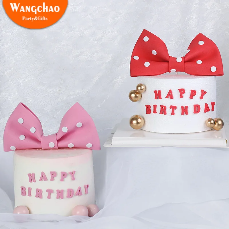 Pink Spotted Bow Happy Birthday Cake Topper Candy Bar Cake Decoration Girl Princess Birthday Decorations Kids Party Supplies
Pink Spotted Bow Happy Birthday Cake Topper Candy Bar Cake Decoration Girl Princess Birthday Decorations Kids Party Supplies