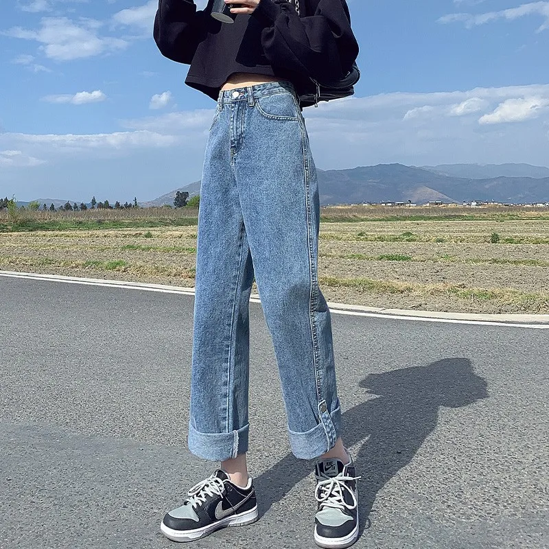 GUUZYUVIZ Straight Boyfriend Jeans Blue Denim Pants High Waist Mom Jeans Jean Trousers Loose Casual Vintage Korean
GUUZYUVIZ Straight Boyfriend Jeans Blue Denim Pants High Waist Mom Jeans Jean Trousers Loose Casual Vintage Korean