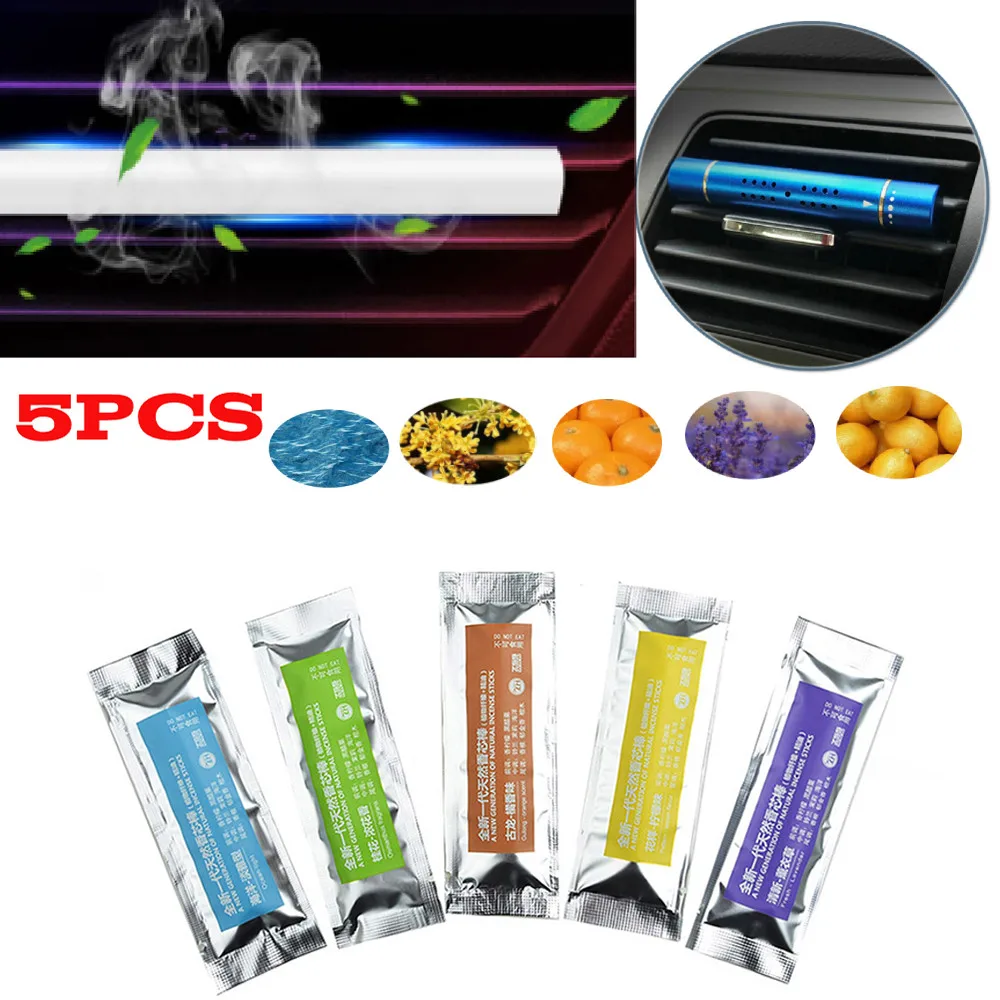 5pcs Car Air Vent Clip Freshener Perfume 5 Different Fragrances Aroma Sticks Air Purifier Fragrances Refills Accessories
5pcs Car Air Vent Clip Freshener Perfume 5 Different Fragrances Aroma Sticks Air Purifier Fragrances Refills Accessories