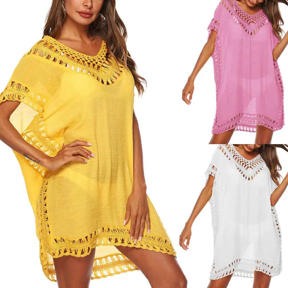 Women Bikini Swimsuit Cover Summer Boho V-neck Kaftan Tunic Hollow Loose Beach Dress LDF668
Women Bikini Swimsuit Cover Summer Boho V-neck Kaftan Tunic Hollow Loose Beach Dress LDF668