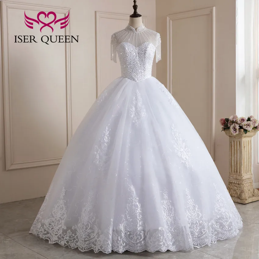 High Neck Luxury Beading wedding dress Pearls Crystal Sequin Beaded Top Lace Appliques Plus Size Wedding Dresses WX0227
High Neck Luxury Beading wedding dress Pearls Crystal Sequin Beaded Top Lace Appliques Plus Size Wedding Dresses WX0227