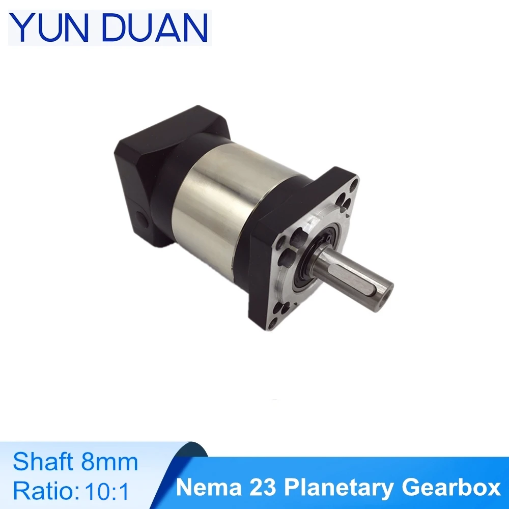 Nema 23 gearbox ratio10 planetary, High precision 7arcmin, 8mm shaft planetary gearbox for nema23 stepper motor mask machine
Nema 23 gearbox ratio10 planetary, High precision 7arcmin, 8mm shaft planetary gearbox for nema23 stepper motor mask machine