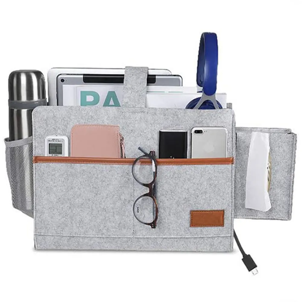 Bedside Storage Bag Felt Hanging Organizer Bag Anti-Slip Dorm Bed Bedside Caddy For Magazines Books Pad Phone Chargers In Home
Bedside Storage Bag Felt Hanging Organizer Bag Anti-Slip Dorm Bed Bedside Caddy For Magazines Books Pad Phone Chargers In Home