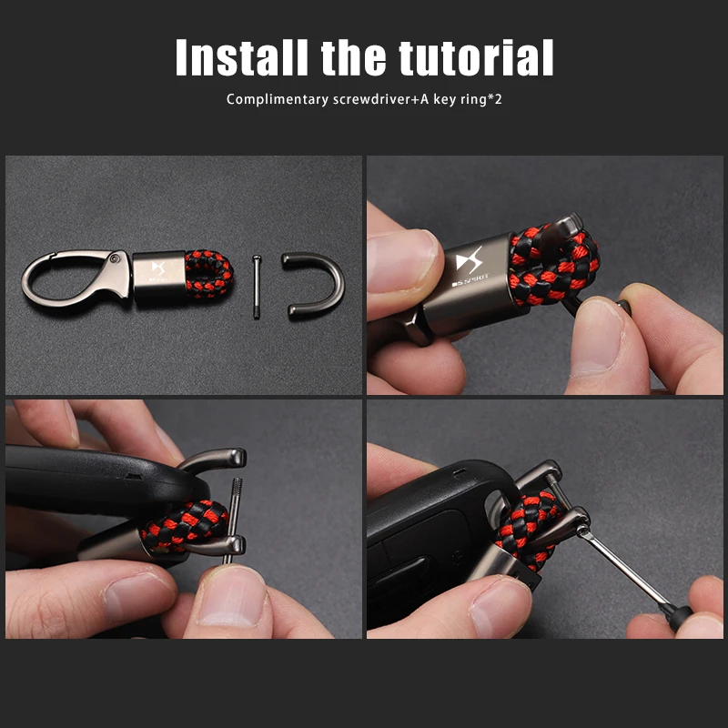1Pcs High Quality Metal Leather Woven Car Logo Keychain For DS SPIRIT DS3 DS4 DS4S DS5 5LS DS6 DS7 WILD RUBIS DS-5import | Автомобили и