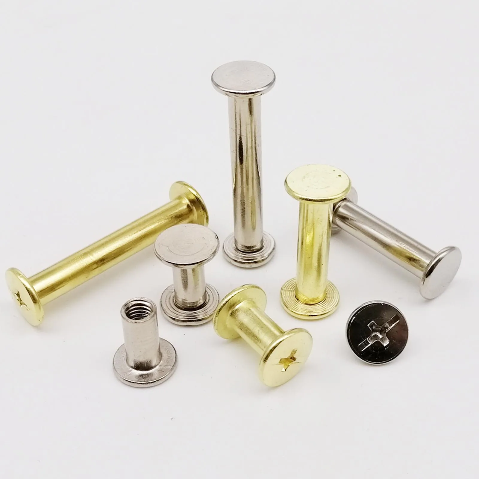 2/5/10x M5x5-150mm Golden Silver Leather Bag Belt Photo Scrapbook Album Account Book Post Binding Chicago Screw Nail Rivet Bolt
2/5/10x M5x5-150mm Golden Silver Leather Bag Belt Photo Scrapbook Album Account Book Post Binding Chicago Screw Nail Rivet Bolt