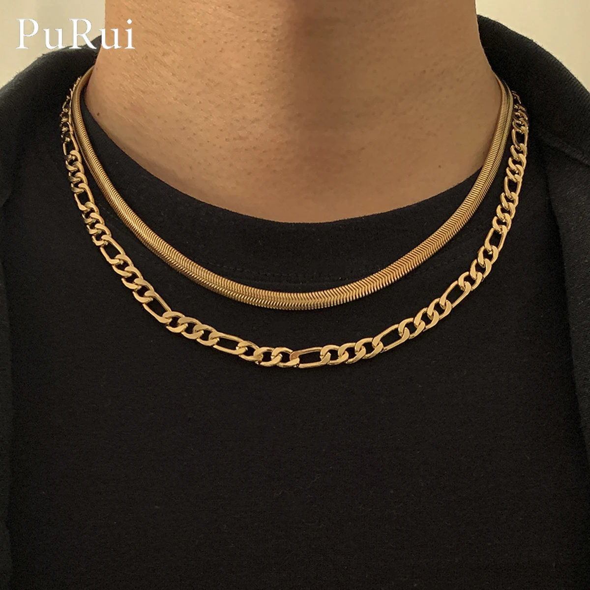 PuRui Vintage Multi-layer Chain Necklace for Women Flat Herringbone Snake Chain Choker Necklace 2021 Jewelry Party Collar Femme
PuRui Vintage Multi-layer Chain Necklace for Women Flat Herringbone Snake Chain Choker Necklace 2021 Jewelry Party Collar Femme