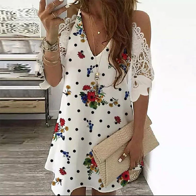 2021 NEW Hale Sleeve Print Dress Women Summer Fashion Lace Cold Shoulder Office Party Midi Sundress Plus Size Robe Ete
2021 NEW Hale Sleeve Print Dress Women Summer Fashion Lace Cold Shoulder Office Party Midi Sundress Plus Size Robe Ete