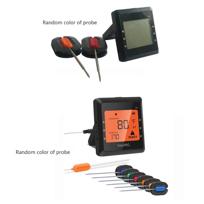 Wireless Bluetooth Smart BBQ Thermometer Smart Cooking Thermometer with Stainless Steel Probes APP & LCD Display fo
Wireless Bluetooth Smart BBQ Thermometer Smart Cooking Thermometer with Stainless Steel Probes APP & LCD Display fo