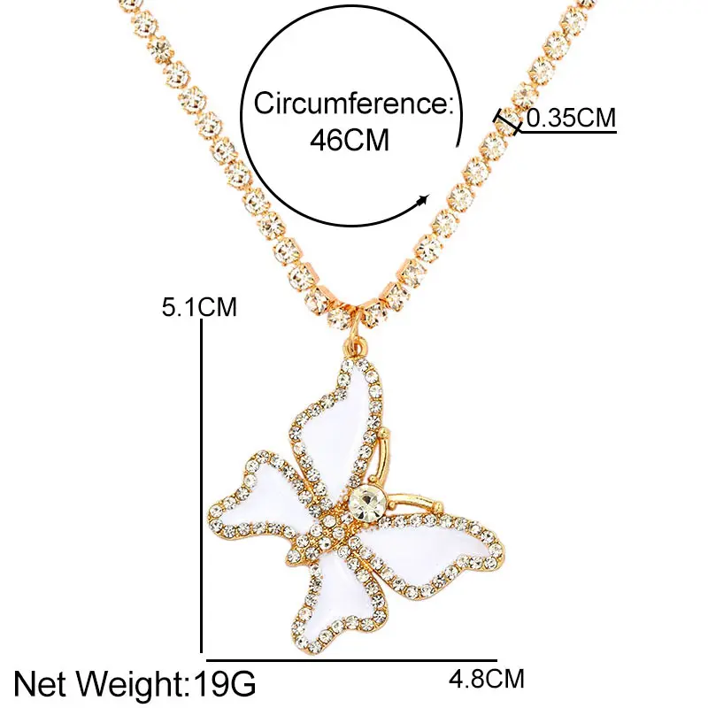 Korea Enamel Butterfly Pendant Necklace for Women Multilayer Gold Silver Color Crystal Tennis Chain Necklaces Party Jewelry Gift
Korea Enamel Butterfly Pendant Necklace for Women Multilayer Gold Silver Color Crystal Tennis Chain Necklaces Party Jewelry Gift