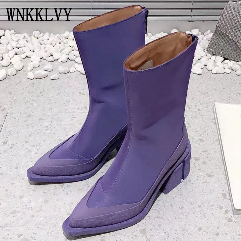 Женские ботильоны челси на высоком массивном каблуке, модельные короткие ботинки из натуральной кожи с острым носком и молнией сзади, осень... 
Женские ботильоны челси на высоком массивном каблуке, модельные короткие ботинки из натуральной кожи с острым носком и молнией сзади, осень...