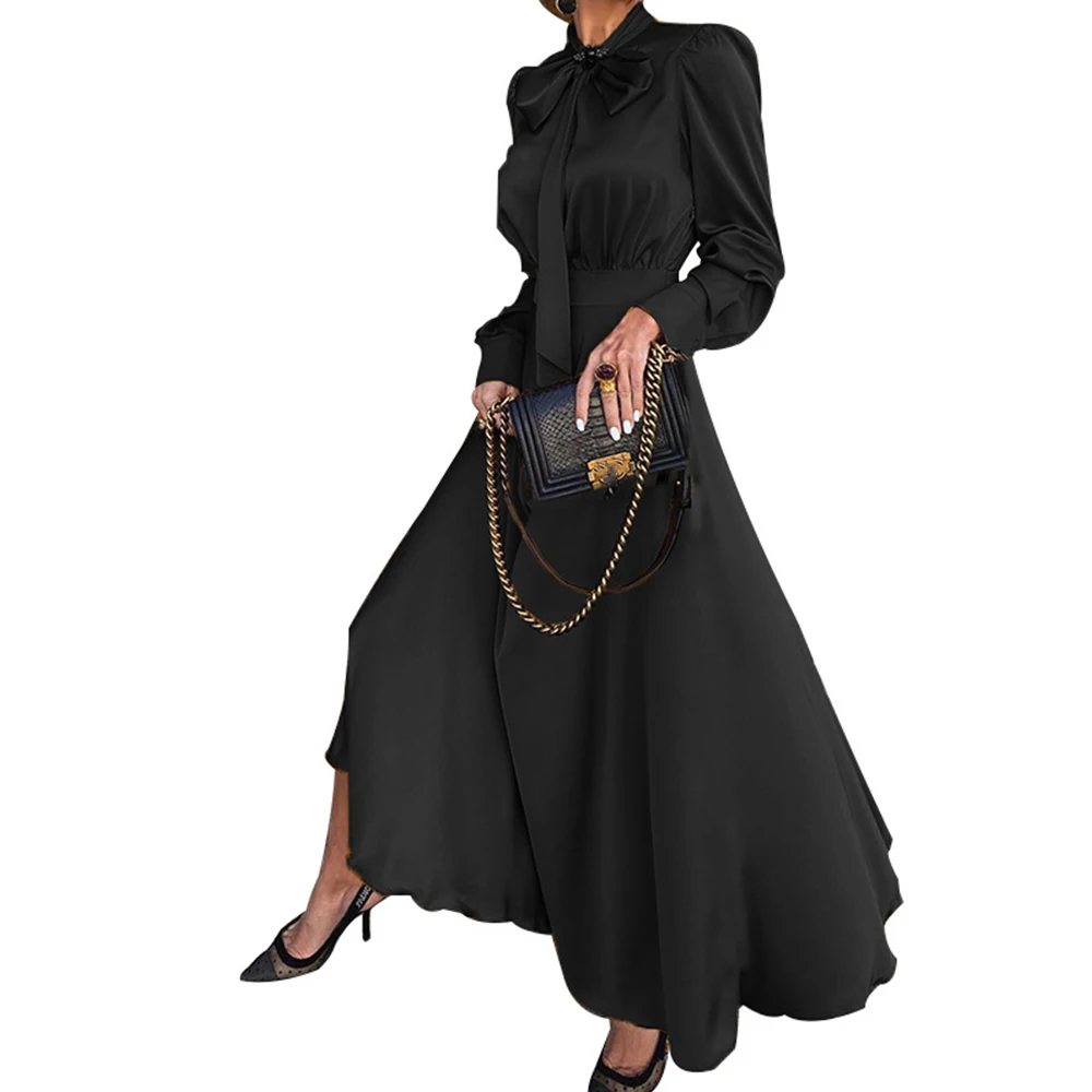 Bow Tie Dress Women 2020 Autumn Vintage Elegant Long Party Dress Casual Long Sleeve Slim Solid Office Ball Gown Maxi Dresses 2XL
Bow Tie Dress Women 2020 Autumn Vintage Elegant Long Party Dress Casual Long Sleeve Slim Solid Office Ball Gown Maxi Dresses 2XL