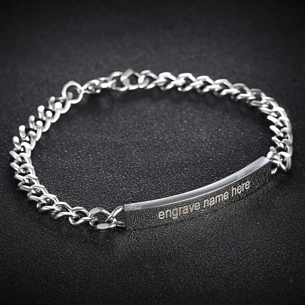 Couple Bracelet Engraved Name Armband Silver color Stainless Steel Pulseiras For Women Men Lovers Friends Wrist Bracelet
Couple Bracelet Engraved Name Armband Silver color Stainless Steel Pulseiras For Women Men Lovers Friends Wrist Bracelet