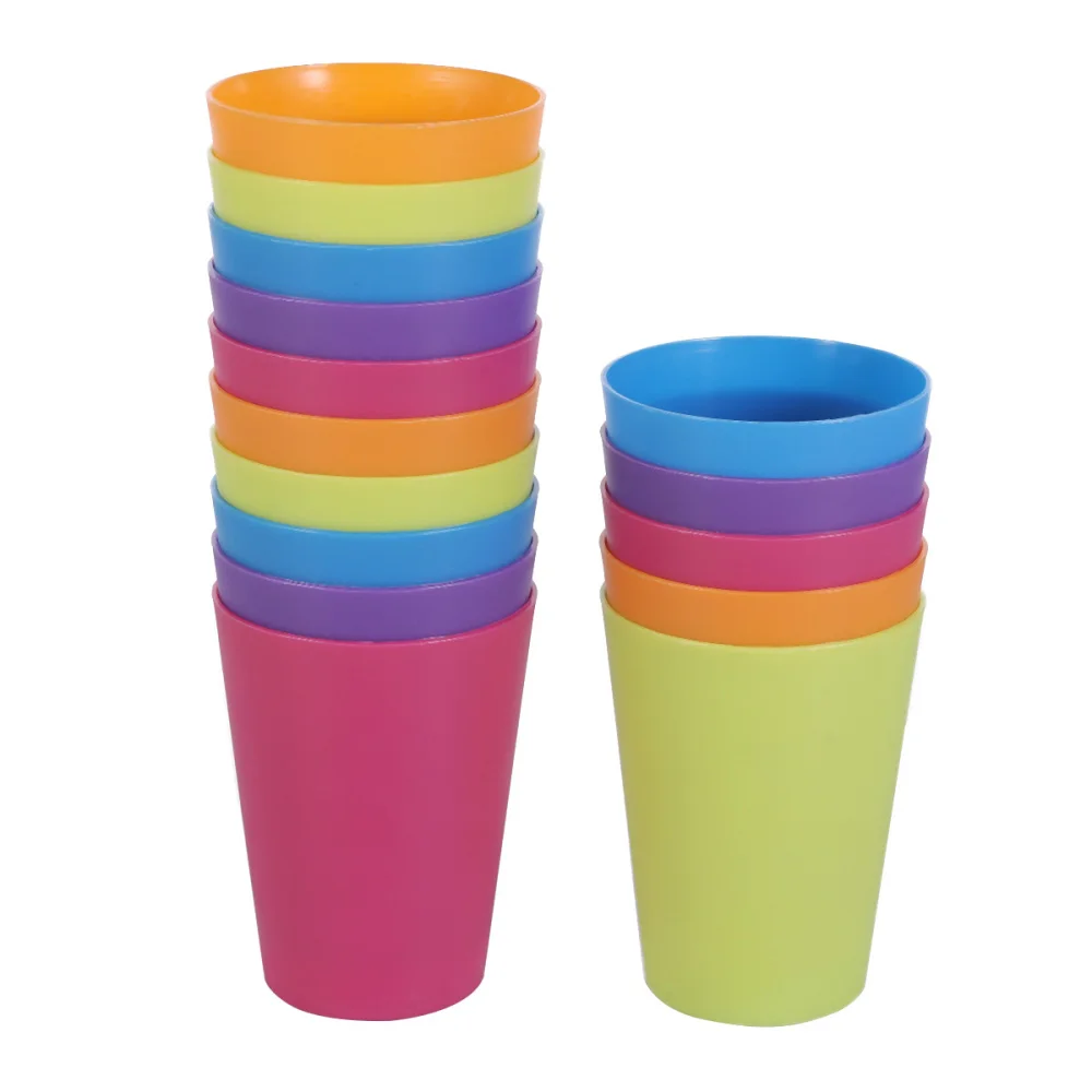 

15pcs Colorful Plastic Cups Home Beverage Drinking Cup Reusable Holiday Party Tableware and Party Supplies 101-200ml (Random Col