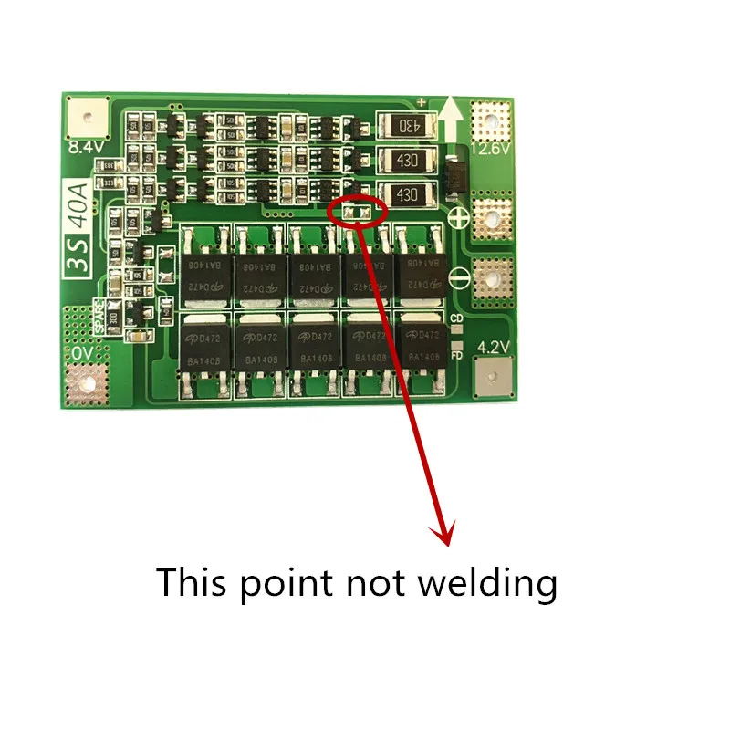 3S 40A BMS 11.1V 12.6V 18650 lithium battery protection Board with balanced Version for drill 40A current/ Motorcycle battery
3S 40A BMS 11.1V 12.6V 18650 lithium battery protection Board with balanced Version for drill 40A current/ Motorcycle battery