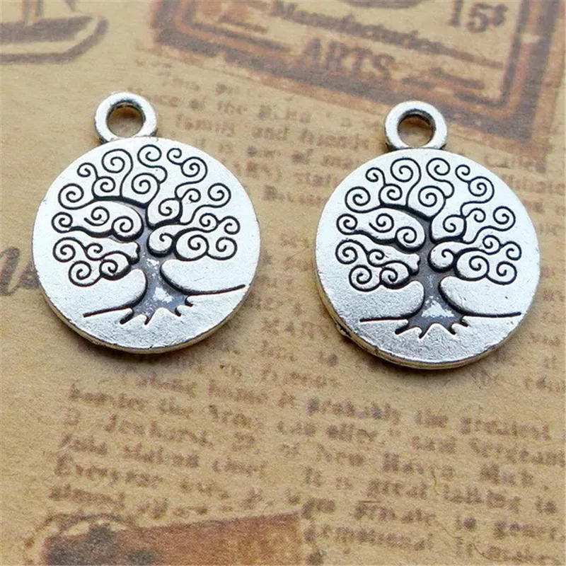 100Pcs/lot Antique Silver Round Tree Charms 19*15MM Metal Charms for Jewelry Making Joyero
100Pcs/lot Antique Silver Round Tree Charms 19*15MM Metal Charms for Jewelry Making Joyero