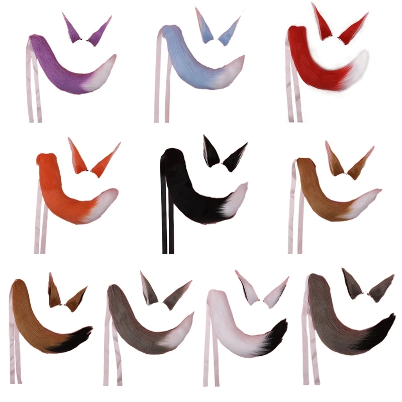 H9ED Long Fur Headbands Furry Animal Ears Headwear Tail Set Kawaii Hair Hoop for Halloween Cosplay Headpiece Party Supplies
H9ED Long Fur Headbands Furry Animal Ears Headwear Tail Set Kawaii Hair Hoop for Halloween Cosplay Headpiece Party Supplies