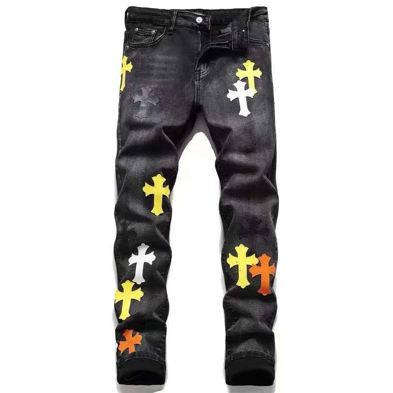 2021 original design new European and American embroidery cross medal small straight men's micro stretch jeans
2021 original design new European and American embroidery cross medal small straight men's micro stretch jeans