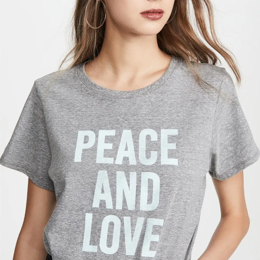 PEACE AND LOVE Letter Printed T Shirt Women O-Neck Loose Tshirt 2021 Summer Fashin Tee-Shirt for Lday Tops Camisetas Mujer
PEACE AND LOVE Letter Printed T Shirt Women O-Neck Loose Tshirt 2021 Summer Fashin Tee-Shirt for Lday Tops Camisetas Mujer