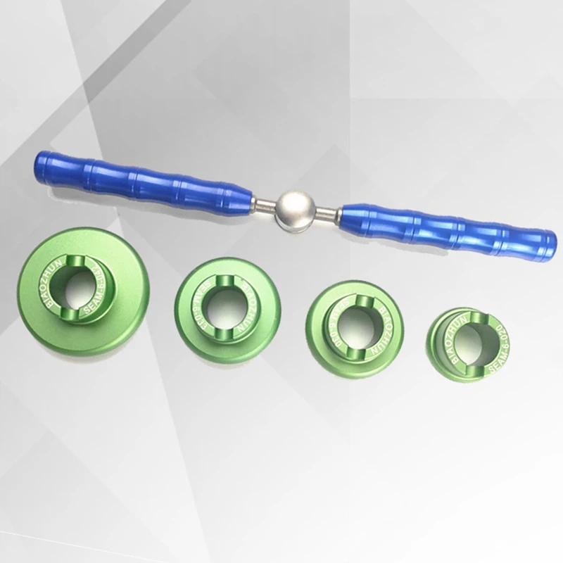 Uclio 1Pcs Hand Wrench Watch Back Case Opener +4 Grooved Dies 20mm 30mm 33mm 42mm Repair Tool Set for Seamaster Watches
Uclio 1Pcs Hand Wrench Watch Back Case Opener +4 Grooved Dies 20mm 30mm 33mm 42mm Repair Tool Set for Seamaster Watches