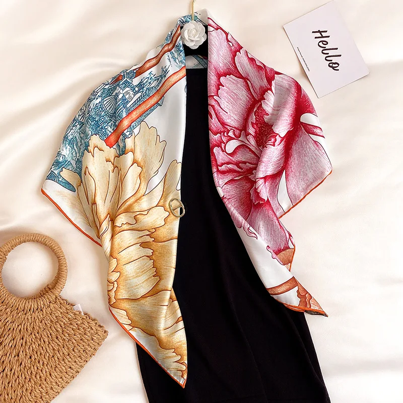 Fashion Silk Scarf Women Square Shawl Floral Print Head Wraps for Ladies Bandana Female Neckerchief Large Hijab Headband Scarves
Fashion Silk Scarf Women Square Shawl Floral Print Head Wraps for Ladies Bandana Female Neckerchief Large Hijab Headband Scarves