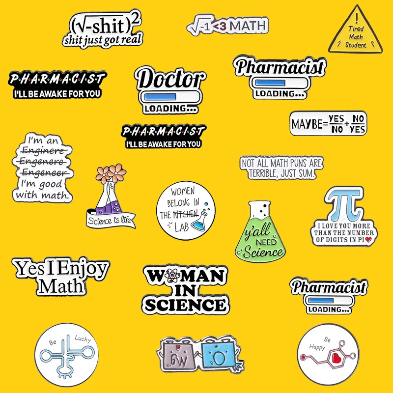 Science Stuff Enamel Pins Square Root Chemical Symbol, Conical Flask "I am Good at Math"Brooches Gift for Scientist Student
Science Stuff Enamel Pins Square Root Chemical Symbol, Conical Flask "I am Good at Math"Brooches Gift for Scientist Student