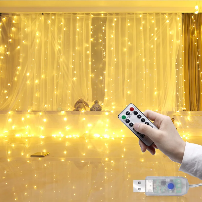 3M LED Curtain Garland on The Window USB String Lights Fairy Festoon Remote Control New Year Christmas Decorations for Home Room
3M LED Curtain Garland on The Window USB String Lights Fairy Festoon Remote Control New Year Christmas Decorations for Home Room