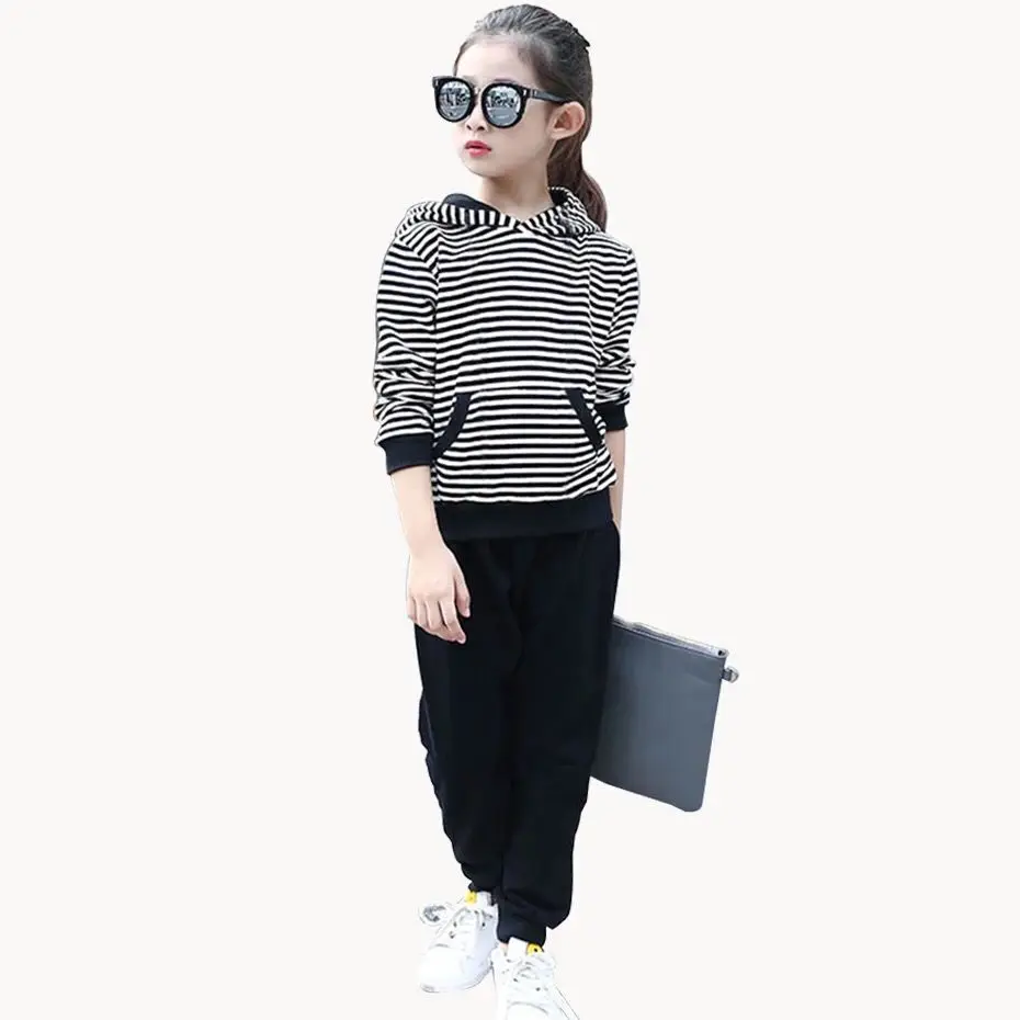 Kids Tracksuit For Girls Clothing Sets Long-Sleeved Hooded Striped Girls Clothes Outfit Suit Children Clothing 6 8 10 12 14
Kids Tracksuit For Girls Clothing Sets Long-Sleeved Hooded Striped Girls Clothes Outfit Suit Children Clothing 6 8 10 12 14
