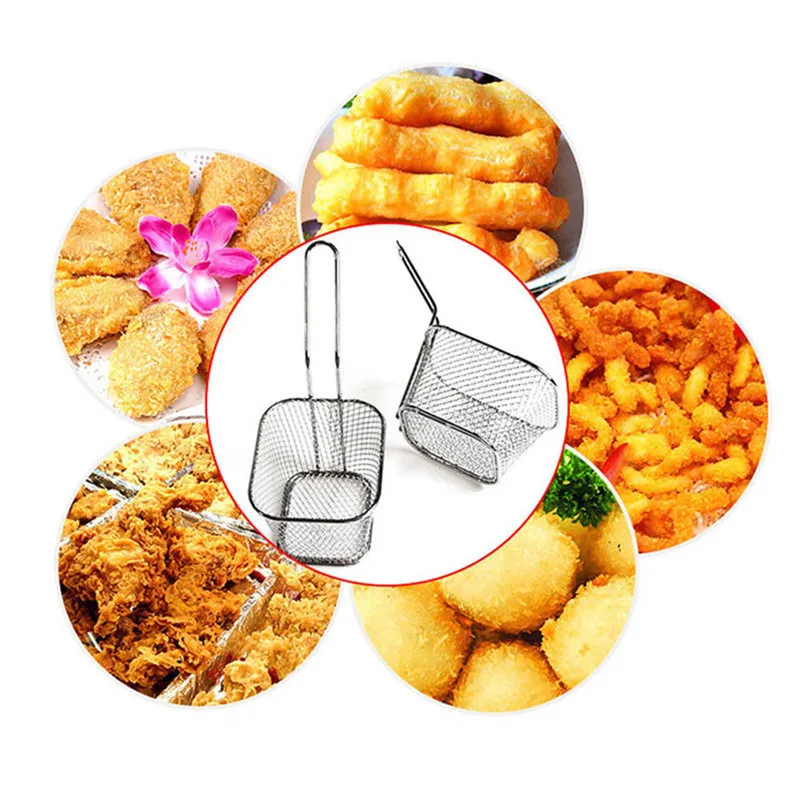 1-8Pcs Stainless Steel French Fries Basket Mesh Kitchen Frying Tools Colander Mini Chips Fryer Cooking Frying Basket Strainer
1-8Pcs Stainless Steel French Fries Basket Mesh Kitchen Frying Tools Colander Mini Chips Fryer Cooking Frying Basket Strainer