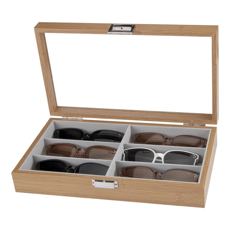 Wood 6-Grid Eye Glasses Case Eyewear Sunglasses Display Storage Box Holder Organizer Eyeglasses Display Organizer
Wood 6-Grid Eye Glasses Case Eyewear Sunglasses Display Storage Box Holder Organizer Eyeglasses Display Organizer