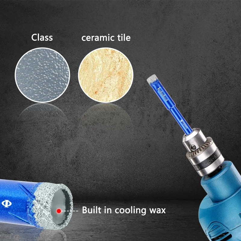 4Pcs 6 8 10 12 mm Durable Diamond Coated Core Drill Bit Dry Drilling for Glass Marble Granite Quartz Porcelain Ceramics
4Pcs 6 8 10 12 mm Durable Diamond Coated Core Drill Bit Dry Drilling for Glass Marble Granite Quartz Porcelain Ceramics