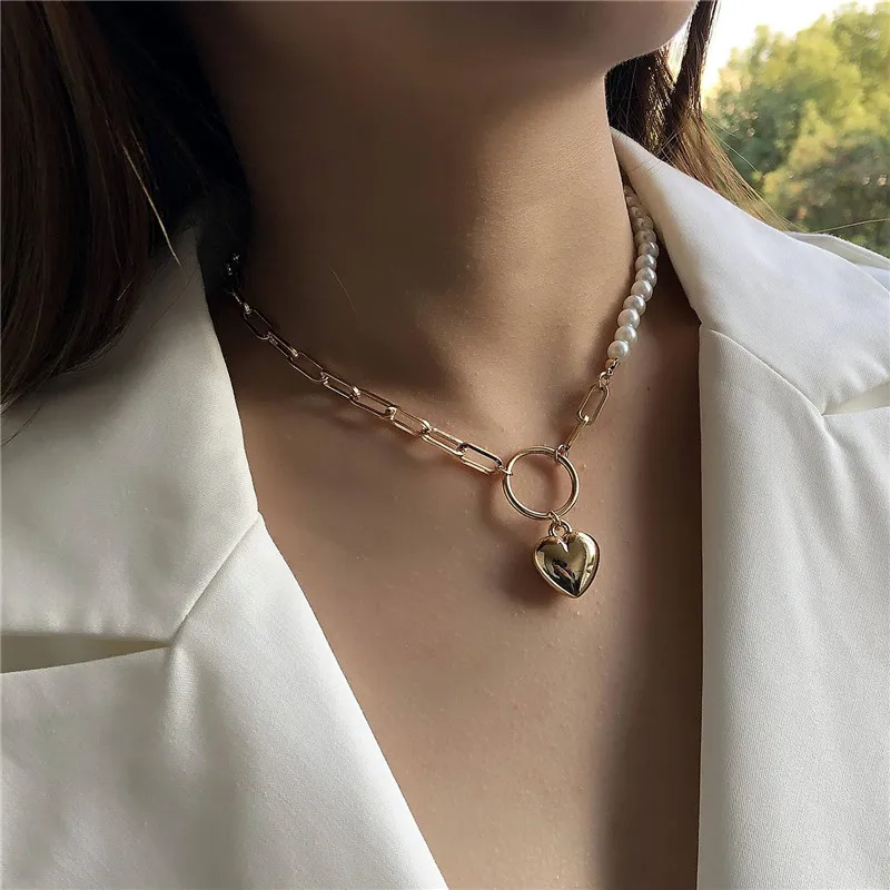 Vintage Pearl Heart Choker Pendant Necklace For Women Wedding Party Hip Hop Link Chain Necklaces Jewelry Gifts
Vintage Pearl Heart Choker Pendant Necklace For Women Wedding Party Hip Hop Link Chain Necklaces Jewelry Gifts