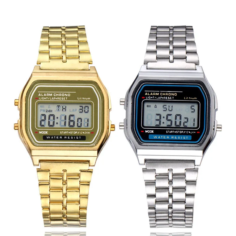 Фото Часы наручные мужские и женские роскошные цифровые светодиодные часы для