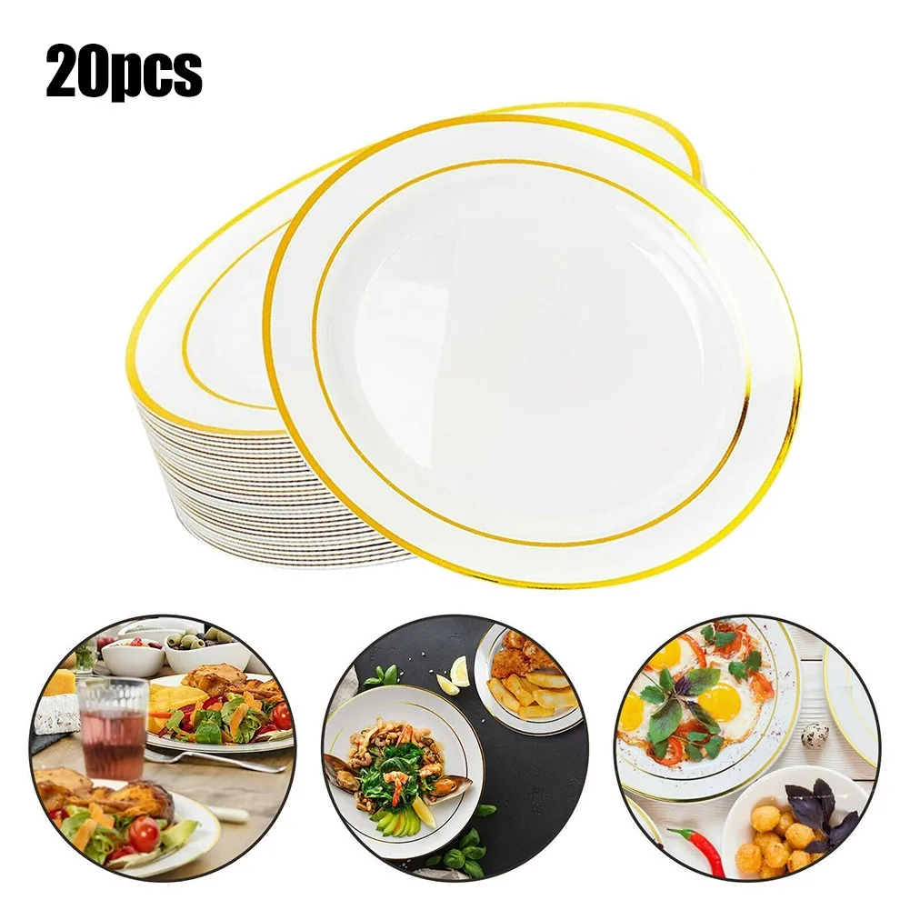 20Pcs Dinner Tableware 7.5 Inche Disposable Plastic Party Wedding Plate Gold Border Dinner Tableware
20Pcs Dinner Tableware 7.5 Inche Disposable Plastic Party Wedding Plate Gold Border Dinner Tableware