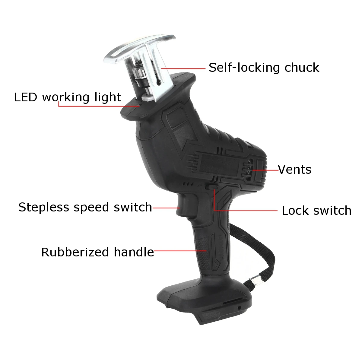 18V Cordless Reciprocating Saw Portable Replacement Electric Saw Metal Wood Cutting Machine Tool for Makita 18V Battery DTW285Z
18V Cordless Reciprocating Saw Portable Replacement Electric Saw Metal Wood Cutting Machine Tool for Makita 18V Battery DTW285Z