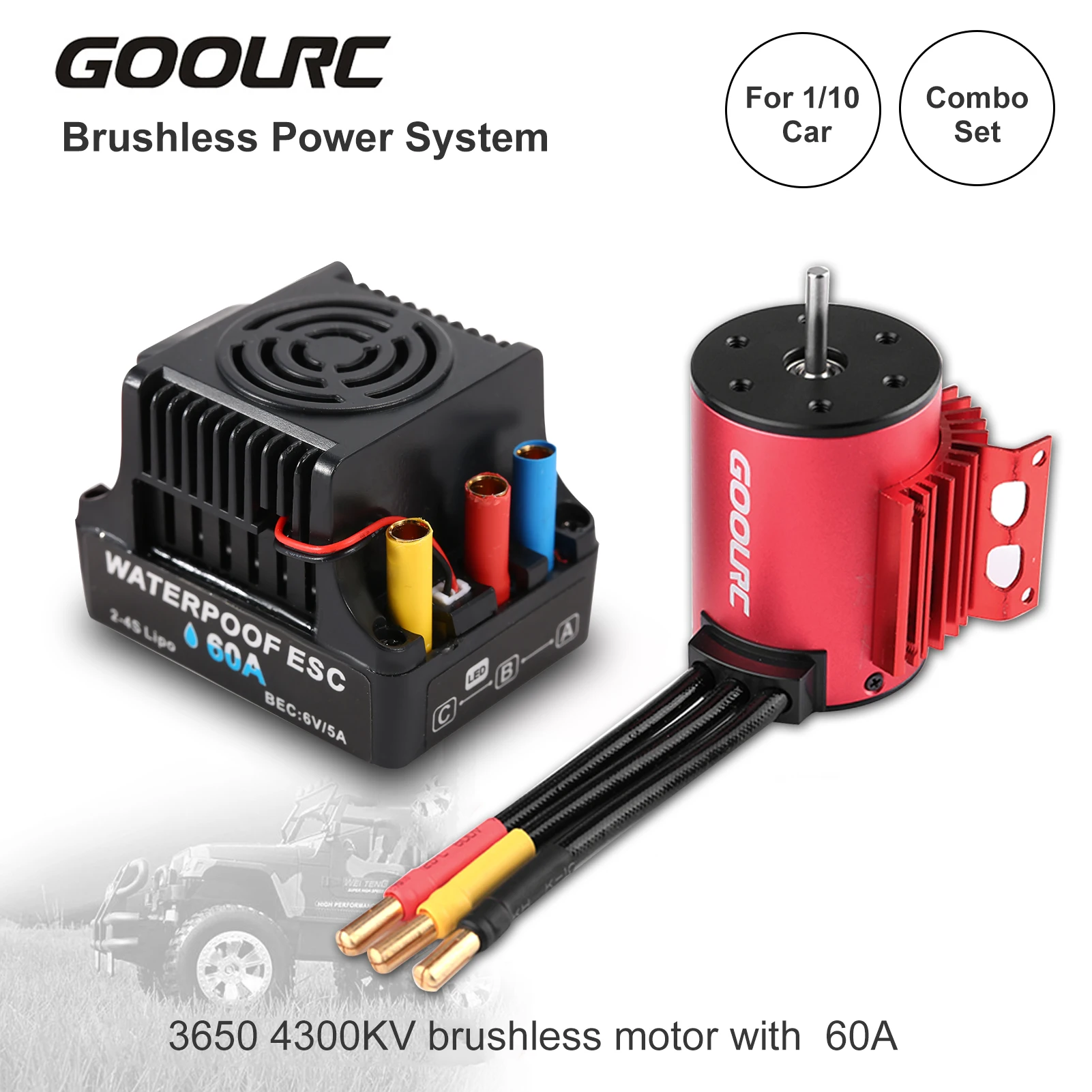 GOOLRC 3650 4300KV RC бесщеточный двигатель с радиатором 60A бесщеточный ESC для 1/10 RC Car Crawler RC части
GOOLRC 3650 4300KV RC бесщеточный двигатель с радиатором 60A бесщеточный ESC для 1/10 RC Car Crawler RC части