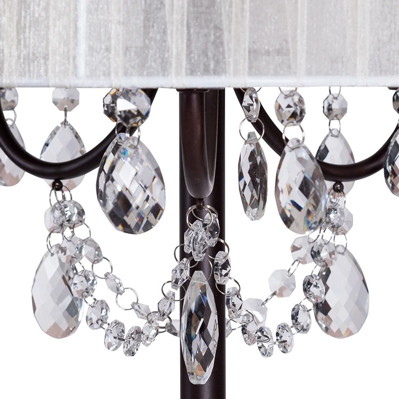 COSTWAY Elegant Sheer Shade Floor Lamp w/ Hanging Crystal LED Bulbs EP22927 
COSTWAY Elegant Sheer Shade Floor Lamp w/ Hanging Crystal LED Bulbs EP22927