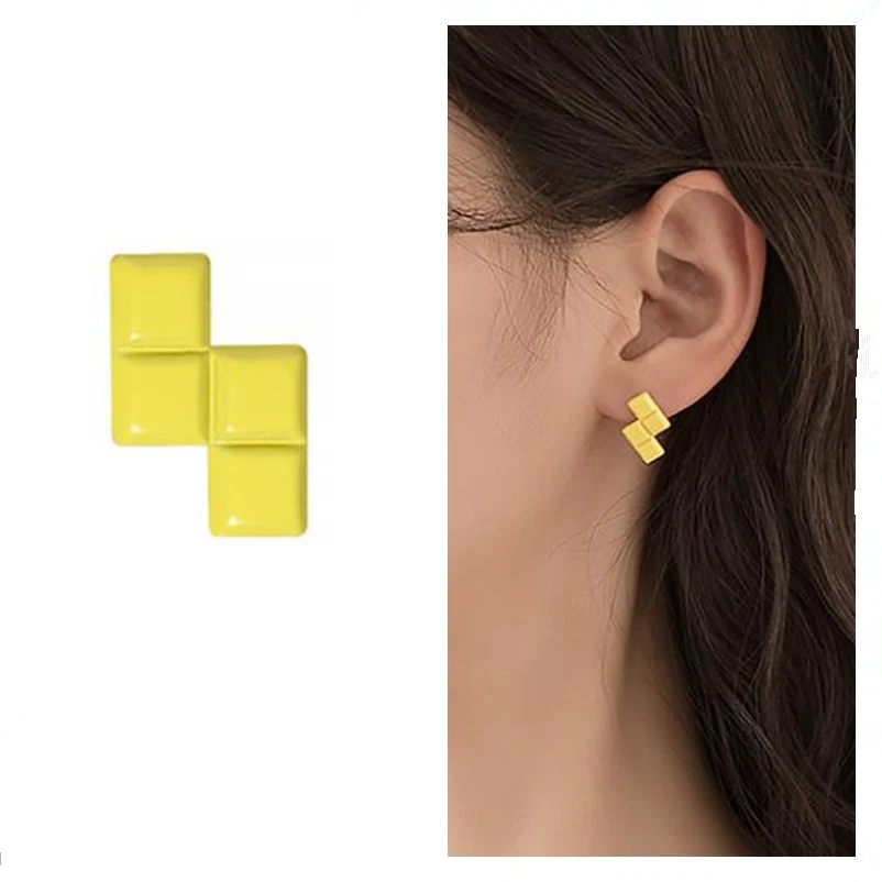 Top Quality Silver Plated Earrings For Girl Jewelry Funny Colorful Tetris Design Stud Earring Female Piercing Bijou
Top Quality Silver Plated Earrings For Girl Jewelry Funny Colorful Tetris Design Stud Earring Female Piercing Bijou