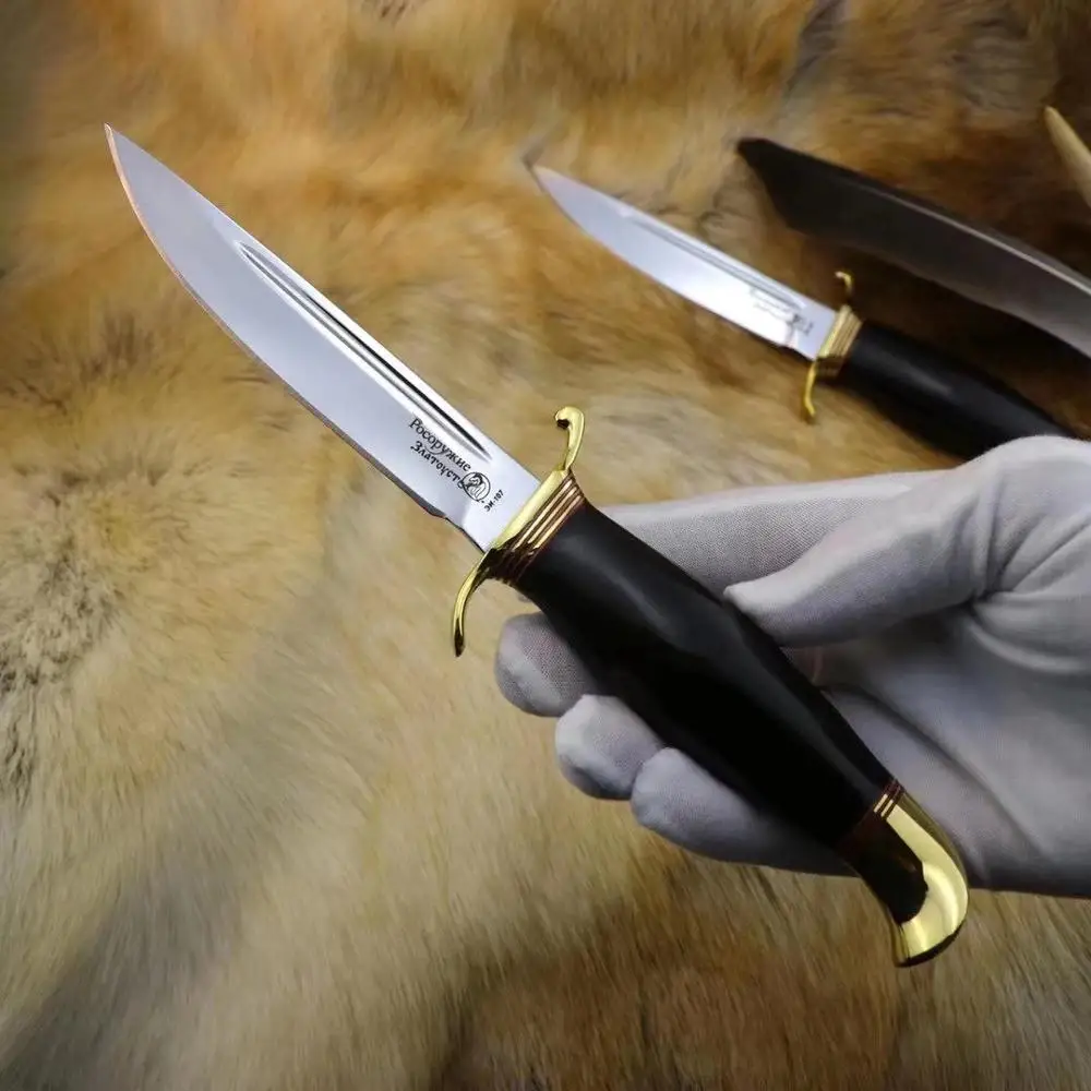DuoClang Russian Famous Knives High-carbon Steel Blade, Gold Bronze Handguard S-type Fixed Blade Knife Self-Defense Tool
DuoClang Russian Famous Knives High-carbon Steel Blade, Gold Bronze Handguard S-type Fixed Blade Knife Self-Defense Tool