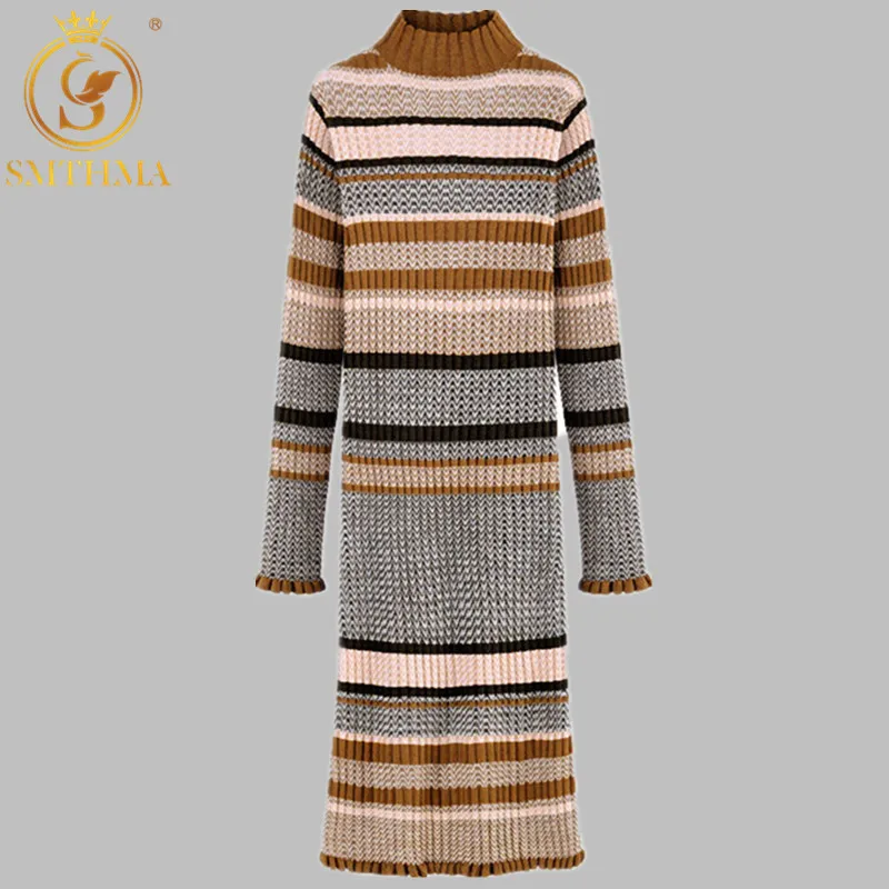 New Autumn And Winter Turtleneck Sweater Dress Women Colorful Stripe Runway Sweater Dress Women Style Slim Sexy Long Knit Dress
New Autumn And Winter Turtleneck Sweater Dress Women Colorful Stripe Runway Sweater Dress Women Style Slim Sexy Long Knit Dress