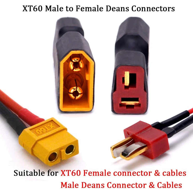 T-Type Plug Connector Adapter RC Lithium Polymer Battery Connector (Set Of 4) XT60
T-Type Plug Connector Adapter RC Lithium Polymer Battery Connector (Set Of 4) XT60
