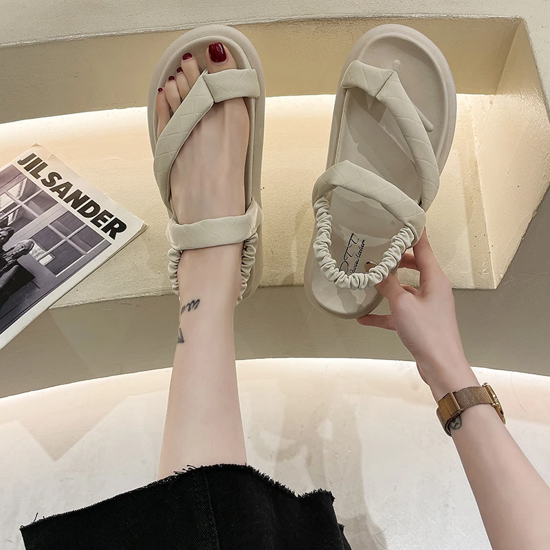 Thick-Soled Increased Solid Color Ladies Sandals Summer New Fashion All-Match Casual Roman Sandals
Thick-Soled Increased Solid Color Ladies Sandals Summer New Fashion All-Match Casual Roman Sandals