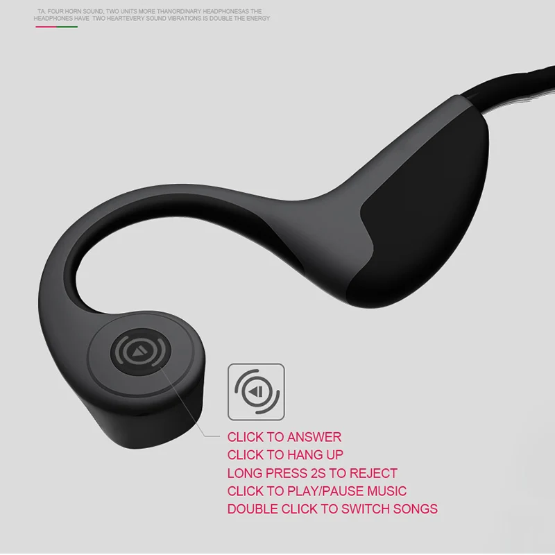 Wireless Auriculares Bluetooth Headphones Bone Conduction Earphone Running Sports Earbuds Waterproof and Sweatproof Headset
Wireless Auriculares Bluetooth Headphones Bone Conduction Earphone Running Sports Earbuds Waterproof and Sweatproof Headset