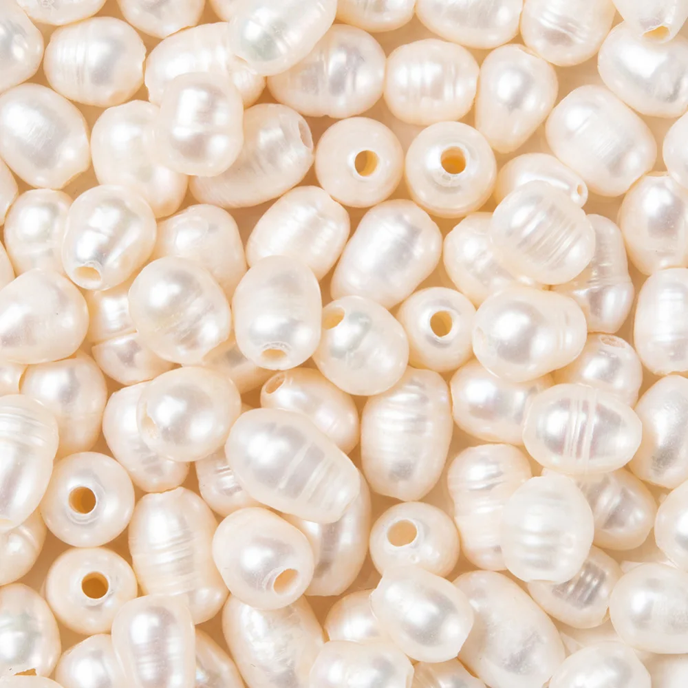 100 Pc Large Hole Pearl Beads, Natural Cultured Freshwater Pearl Loose Beads, Oval, Seashell Color, 7~10x7~8mm, Hole: 1.8mm
100 Pc Large Hole Pearl Beads, Natural Cultured Freshwater Pearl Loose Beads, Oval, Seashell Color, 7~10x7~8mm, Hole: 1.8mm